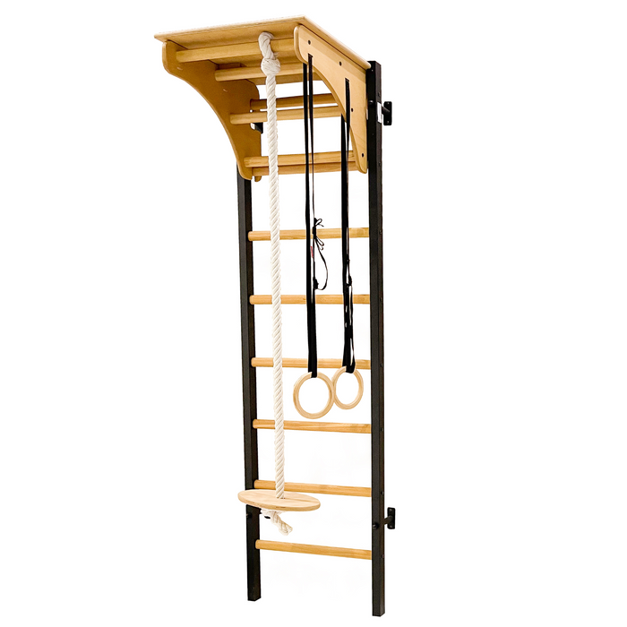 BenchK 212 Wallbar with Adjustable Pull-up Bar, Removable BenchTop and gymnastics Accessories