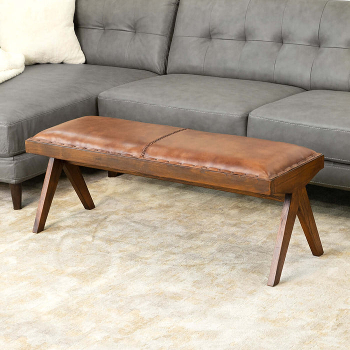 Chad Leather Bench