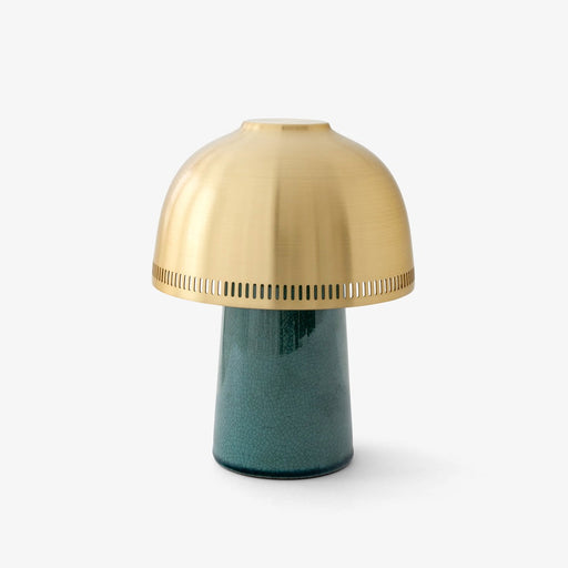 Blue Green and Brass &Tradition SH8 Raku Portable Lamp