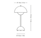Illustration of dimensions for the &Tradition VP9 Flowerpot Portable Table Lamp