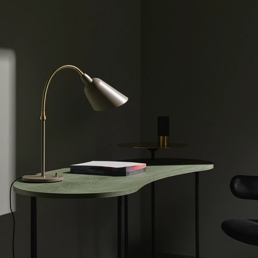 &Tradition AJ8 Bellevue Table Lamp in a Dim Office Setting
