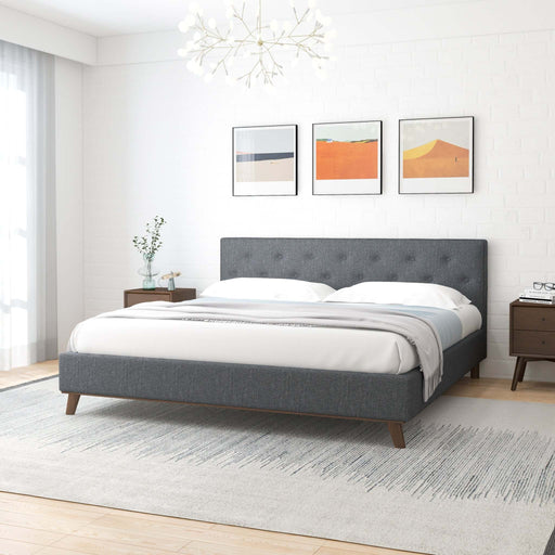 Dillon Queen Size Dark Gray Platform Bed | Ashcroft Furniture | Houston TX | The Best Drop shipping Supplier in the USA