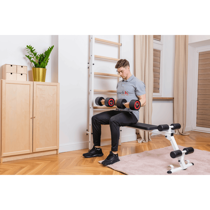 BenchK 733 Wall Bar With Pull-Up Bar(w/Barbell Holder) + Dip Bar + Bench - Condopreneur