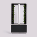 Black Aeva indoor garden unit with leafy green vegetables growing in a streamlined, modern design