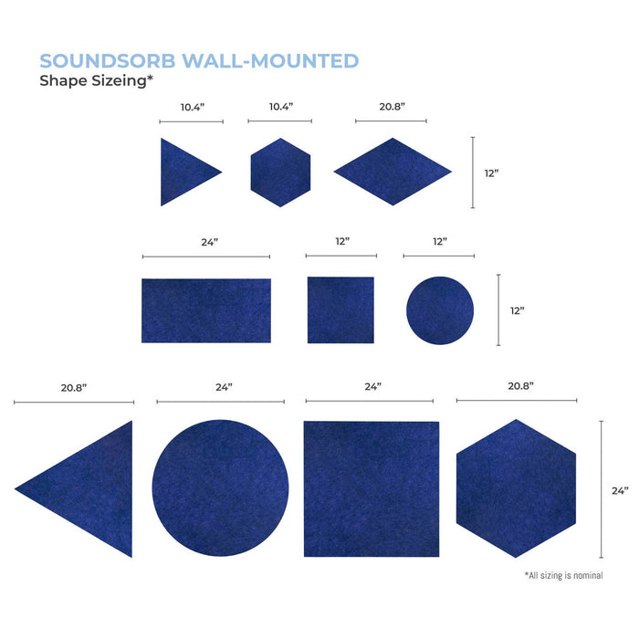 SoundSorb™ Acoustic Rectangles, Wall-Mounted