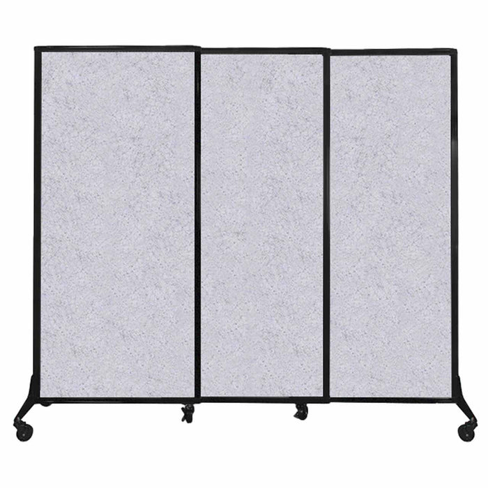 QuickWall® Sliding Portable Partition WxH (7' x 5'10") in Black Trim with SoundSorb™ Panel