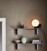 Black &Tradition SHY1 Journey Table Lamp on a floating wall shelf in home office