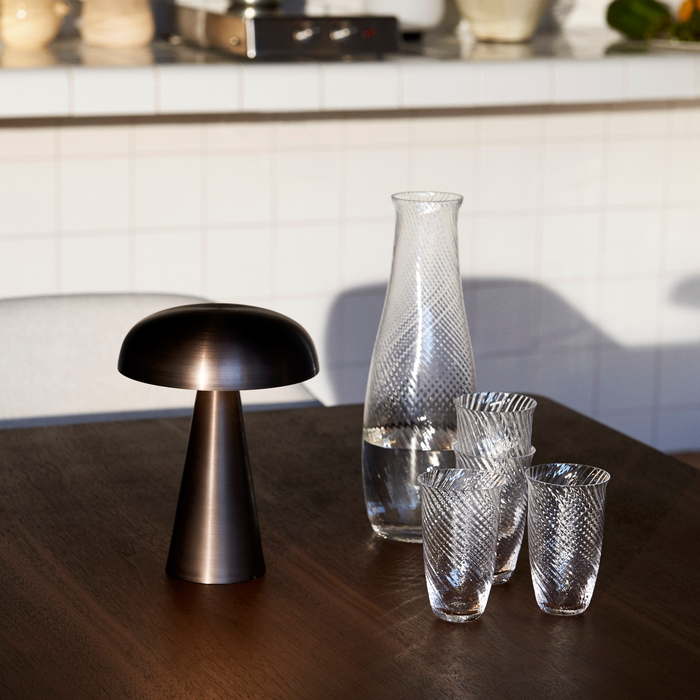 &Tradition SC53 Como Portable Lamp on dining table.