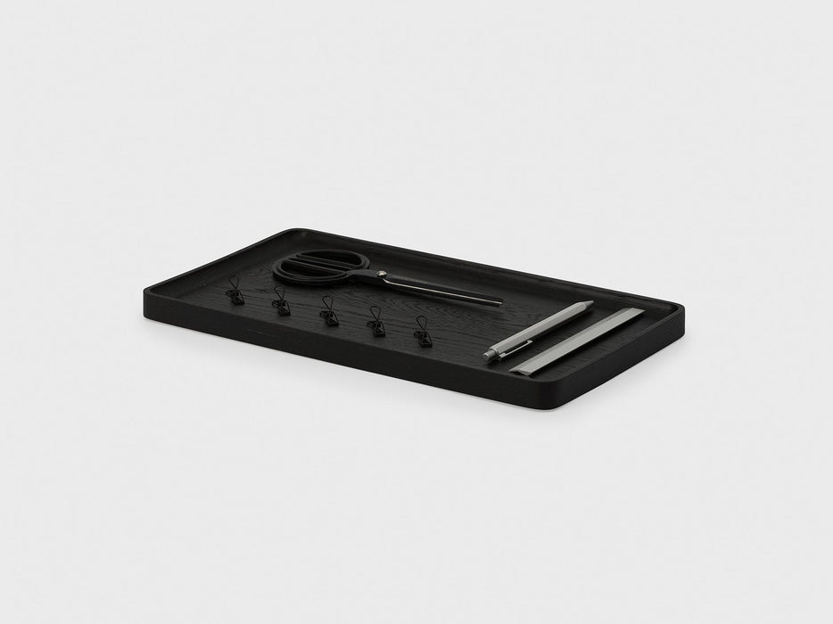 large / black . Catch-All Tray with Neatly Organized Desk Accessorie