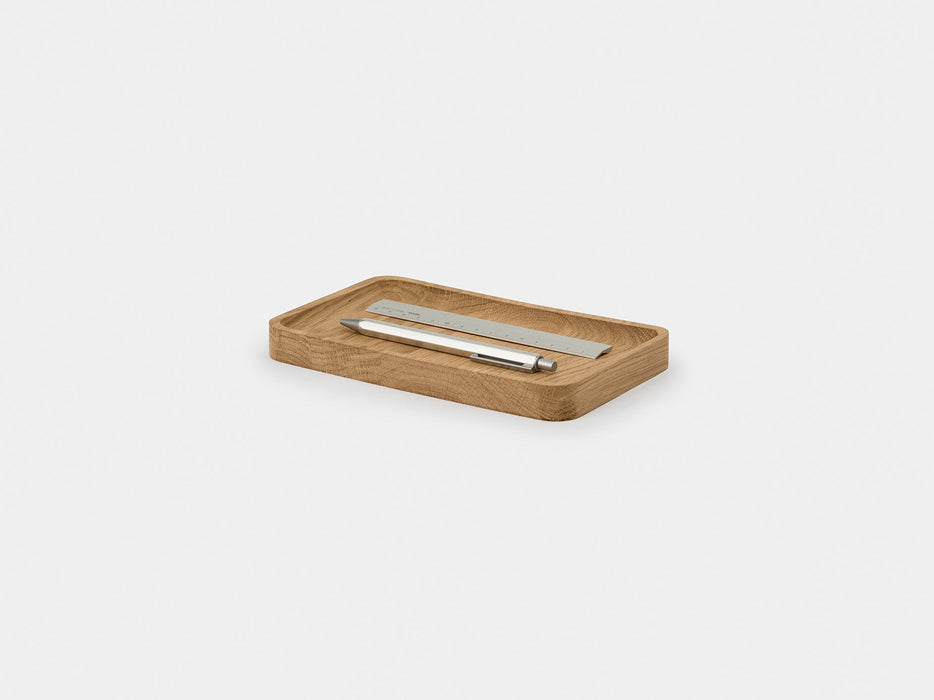 Oakywood Catch-All Tray with pen and ruler. small.