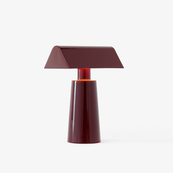 &Tradition MF1 Caret Portable Table Lamp in Burgundy - White Background Product Image