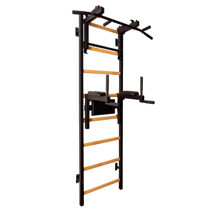 BenchK 232 Wall Bar with Convertible Steel Pull-Up Bar to Barbell Holder + Dip Bar