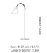 Illustration of Dimensions for & Tradition AJ7 Bellevue Floor Lamp