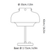 Illustration showing dimensions of the &Tradition SC13 Copenhagen Table Lamp